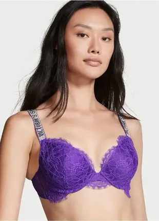 Мереживний бюстгальтер з камінням пуш-ап very sexy lace shine strap push-up bra