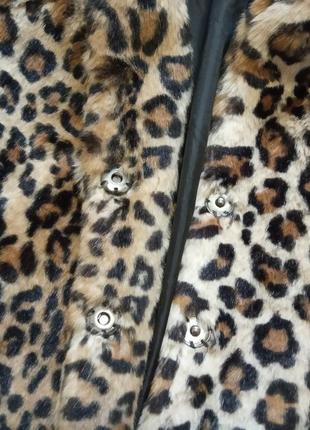 Леопардовая эко шуба р. 12 м/l f&f6 фото