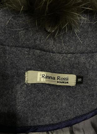 Зимове шерстяне пальто rinna rossi boutique з хутром із натуральної чорнобурки9 фото