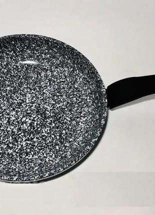 Сковорода 24 см світлий граніт unique un-5104 | антипригарна сковорода | гранітна сковорода