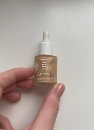 Рідкий хайлайтер pai skincare the impossible glow hyaluronic acid highlighting drops краплі хайлайтер у відтінку champagne 10ml2 фото