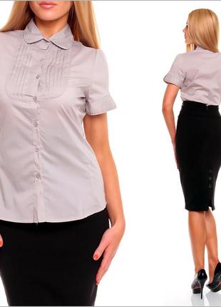 Серая блуза с коротким рукавом4 фото