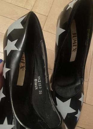 Стильные черные туфли принт звезды6 фото