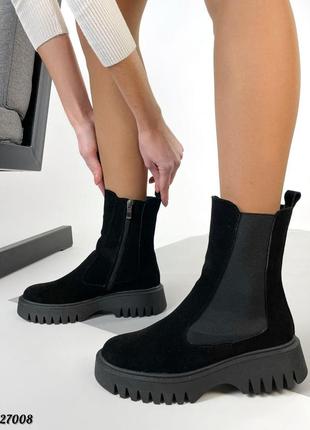 Черевики ❄️ матеріал:  натуральна замша всередині: набивне хутро