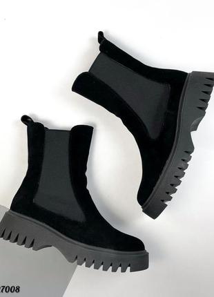 Черевики ❄️ матеріал:  натуральна замша всередині: набивне хутро