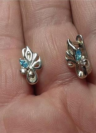 Сережки серебро 925 серьги серебряные имп 20088