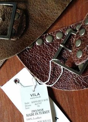 Кожаный ремень vila clothes  (натуральная кожа)3 фото
