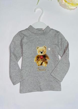 Нарядний реглан з об'ємним ведмежатком та камінчиками бренд: ovs розмір: 74 (9-12 міс.) , 86