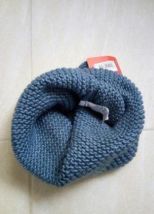 Шерстяной теплый, фирменный зимний шарф-снуд женский демисезонный ,крупной вязки3 фото