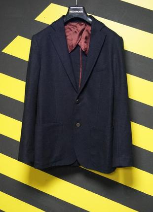 Шерстяной пиджак блейзер зауженного кроя