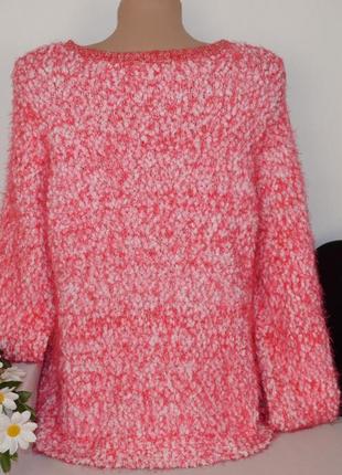 Брендовая розовая теплая кофта свитер букле "травка" tu бангладеш2 фото