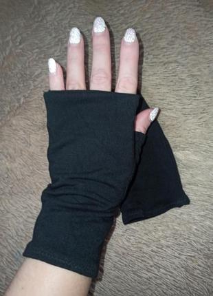 Трикотажные митенки для всей семьи, перчатки рукавицы без пальцев