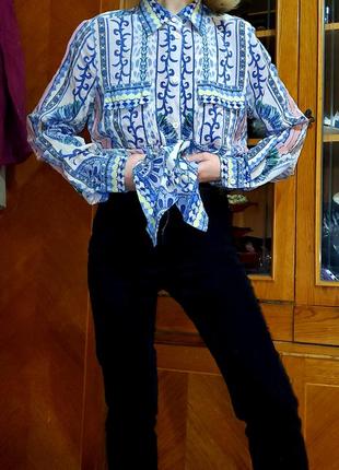 Винтажная шёлковая блуза рубашка by malina винтаж шёлк4 фото