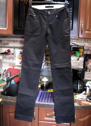 Черные тонкие стрейч джинсы со стразами  w-25  l 345 фото