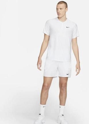 Мужская спортивная футболка белая nike advtg polo sn99 white/black4 фото