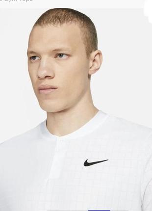Мужская спортивная футболка белая nike advtg polo sn99 white/black3 фото