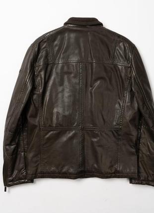 Strellson leather jacket утепленная мужская кожаная куртка8 фото