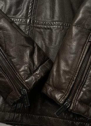 Strellson leather jacket утепленная мужская кожаная куртка9 фото