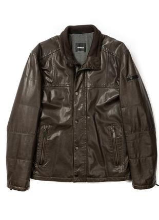 Strellson leather jacket утеплена чоловіча шкіряна куртка