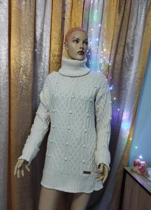Туника, свитер женский, красивая вязка, теплый, красивый.1 фото