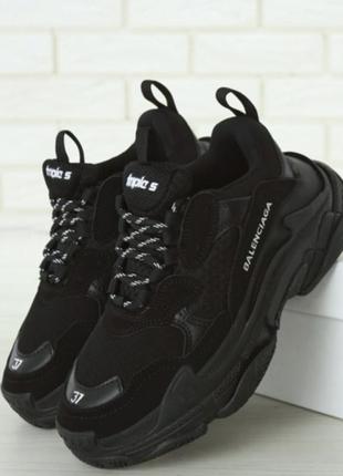 Кроссовки balenciaga triple s black кроссовки