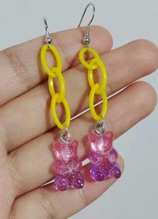 Сережки мишка кліпи гвоздики