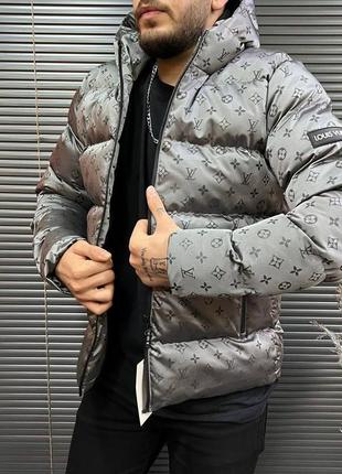 Куртка пуховик мужская бренд черная серая беж