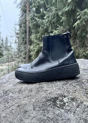 Зимние ботинки ecco натуральной кожи, овчини. оригинал.