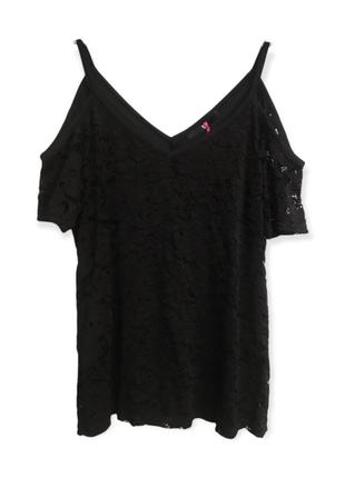 Кружевная блузка с открытыми плечами,мереживна блузка з відкритими плечима2 фото