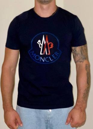 Чоловіча футболка moncler темно-синя 15031