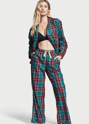 Фланелевая пижама в красно зеленую клетку виктория сикрет victoria's secret оригинал размер s