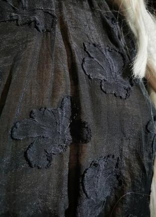 Блуза в цветы полупрозрачная h&m воротник стойка складки4 фото