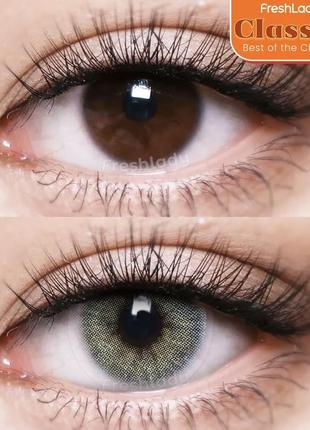 Линзы для глаз цветные голубо-зеленые. хорошее перекрытие своего цвета2 фото