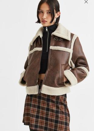 Распродажа до 31.12 дубленка кожаная куртка на меху в стиле zara