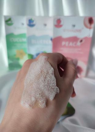 Киснева маска sersanlove 100 g / чорниця / огірок / персик