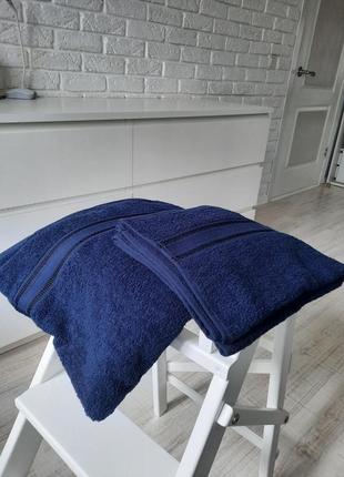 Набор полотенец синий баня+лицо2 фото