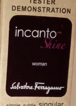 Тестер salvatore ferragamo incanto shine&nbsp;женский, 60 мл