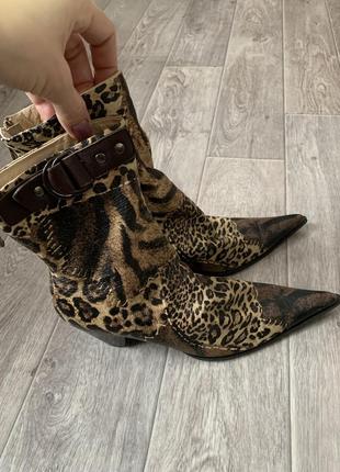Вінтажні ботинки ботільйони леопард1 фото