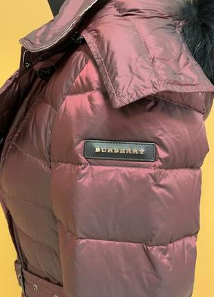 Женское пуховое пальто в стиле burberry (100% пух, перо)4 фото