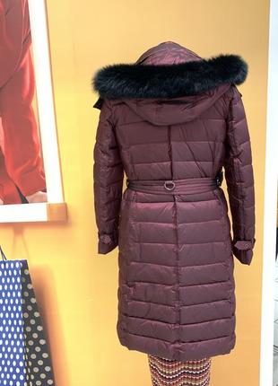 Женское пуховое пальто в стиле burberry (100% пух, перо)3 фото