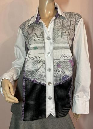 Оригинальная комбинированная блузка-жакет - батал/44/brend bonita