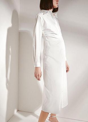 🛍брендове базове бавовняне плаття максі довжини з оборками на талії