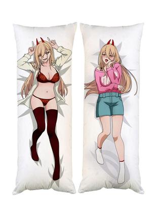 Дакімакура подушка павер аніме людина-бензопила двостороння 40х100 см (dk0176)