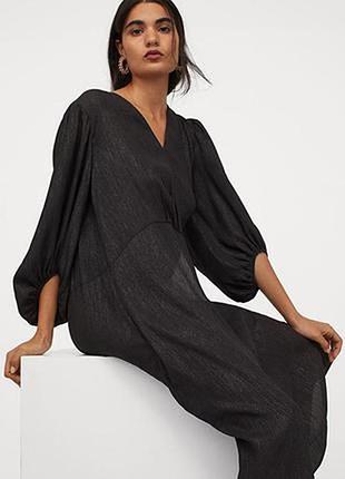 Платье с блеском на запах миди h&m