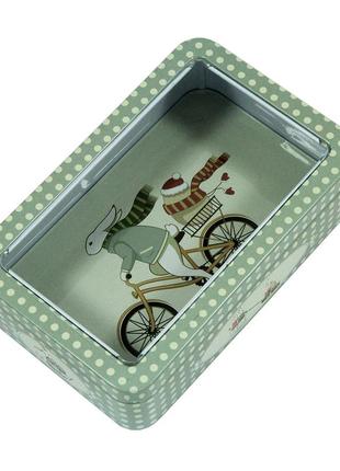 Жестяная емкость с прозрачной крышкой "волшебный кролик"