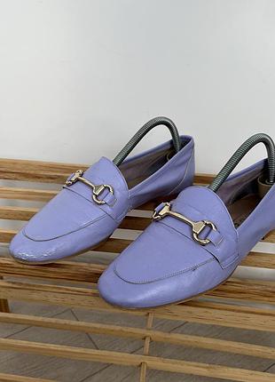 Лоферы кожаные фиолетовые