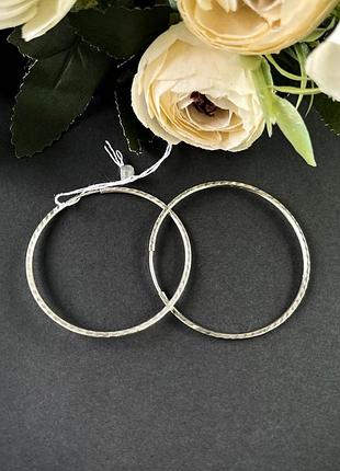 Срібні сережки кільця, 925 проба, 4,5 см