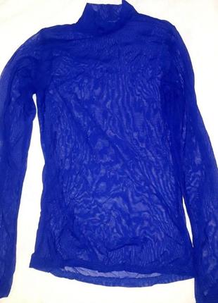 Новая гольф сетка xs s базовый гольф сетка xs s синий  гольф электрик водолазка сеточкой прозрачная блуза блузка новогодний нарядный4 фото