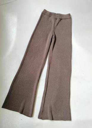 Вязаные длинные брюки палаццо из шерсти альпака трикотажні довгі штани палаццо з вовни альпака