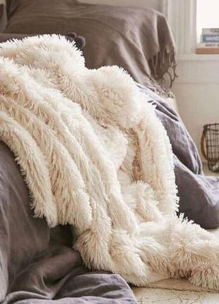 Плед травка кремовий